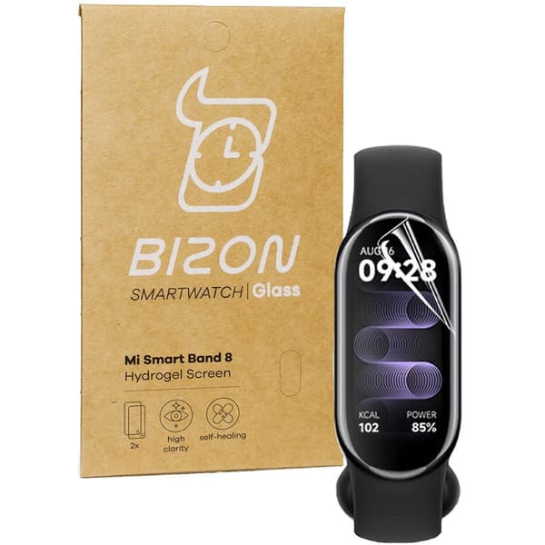 Bizon Glass Hydrogel Skärmfilm för Mi Smart Band 8, 2 stycken