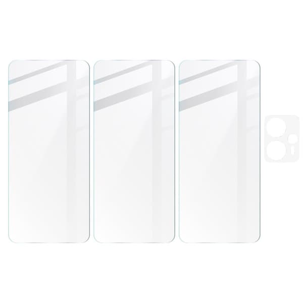 3x Glas + kameralinse BIZON Clear 2 til Moto G13/G23 4G
