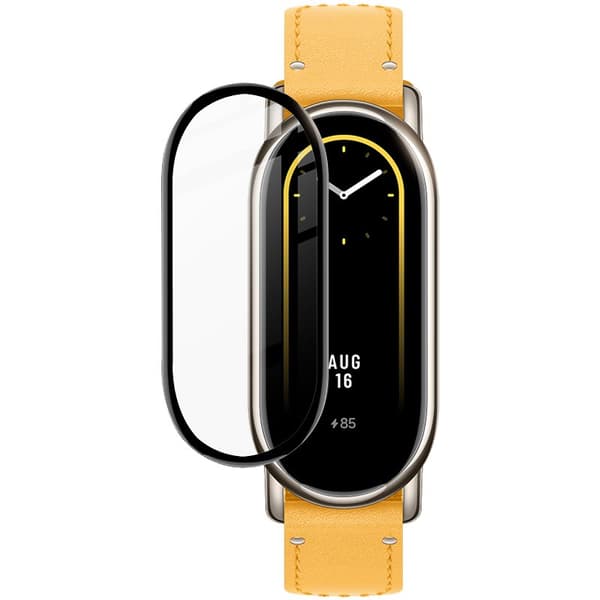 Bizon Glass Watch Edge Hybrid Glass til Mi Smart Band 8, Sort