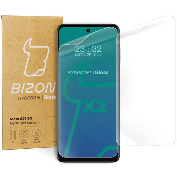 Bizon Glass Hydrogel skærmbeskytter til Moto G73, 2 stk.