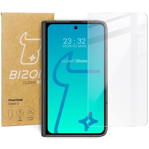 Bizon Glass Clear 2 Härdat Glas för Pixel Fold