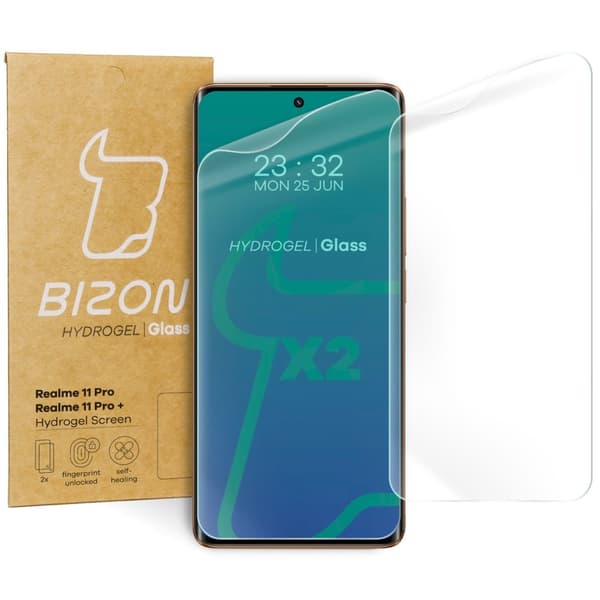 Bizon Glass Hydrogel Skärmskydd för Realme 11 Pro / 11 Pro+, 2 stycken