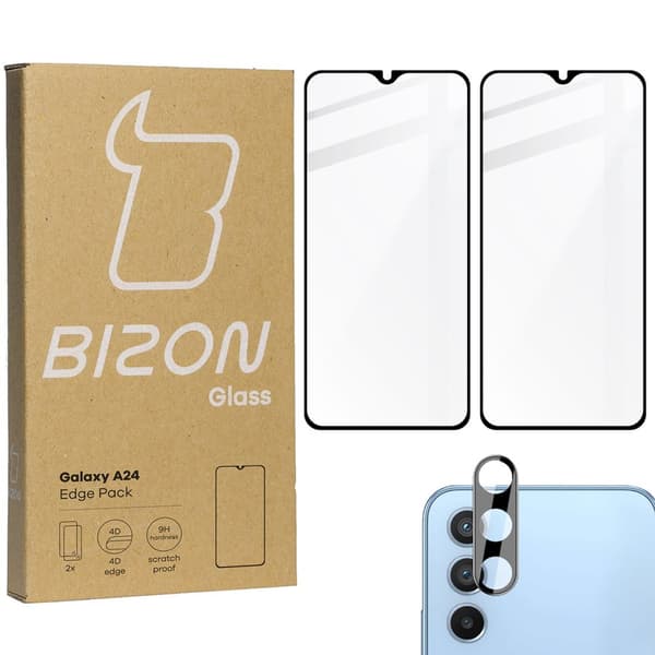 2x lasi + kameralasi BIZON Edge Pack Galaxy A24:lle