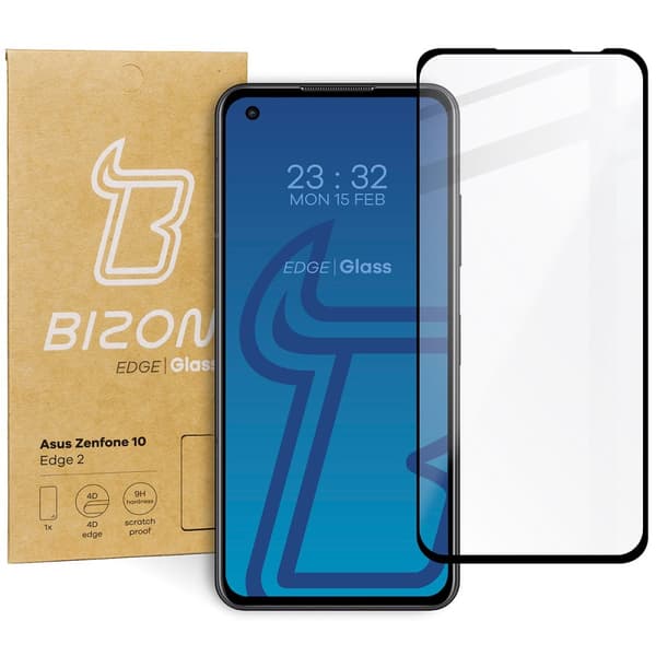 Bizon Glass Edge 2 Härdat Glas för Asus Zenfone 10, Svart