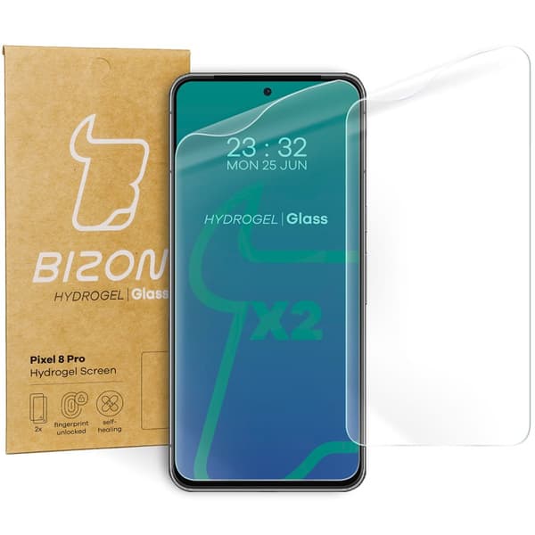 Bizon Glass Hydrogel Skärmskydd för Pixel 8 Pro, 2 st.