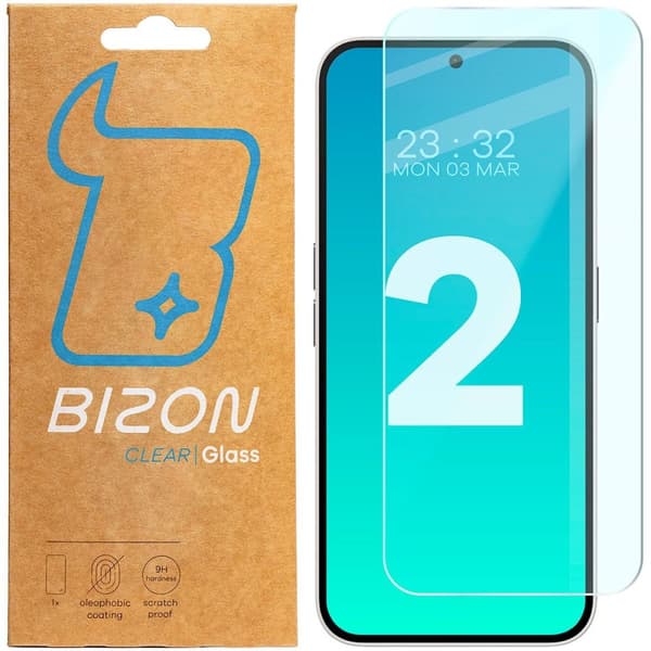 Bizon Glass Clear 2 härdat glas för Nothing Phone 2
