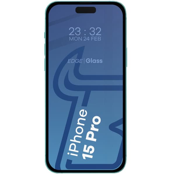 Bizon Glass Edge 2 Hærdet Glas til iPhone 15 Pro, Sort