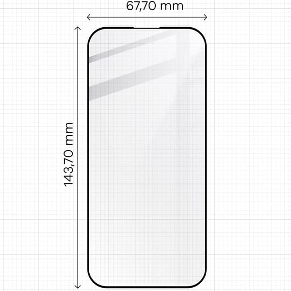 Bizon Glass Edge 2 Hærdet Glas til iPhone 15 Pro, Sort