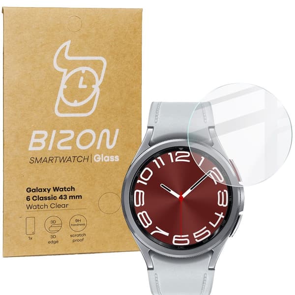 Bizon Glass Watch Klart Hærdet Glas til Galaxy Watch 6 Classic 43mm