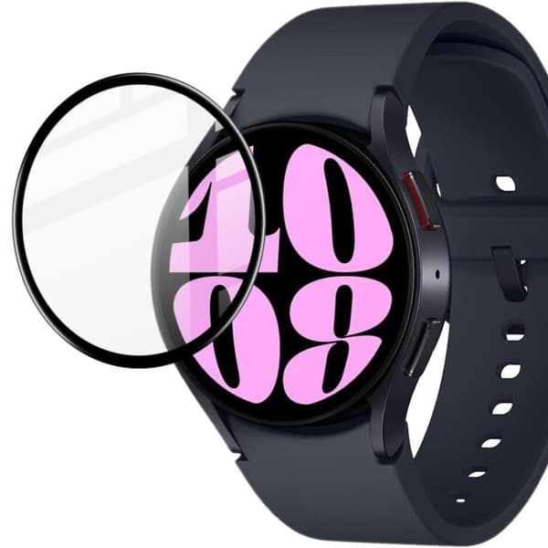 Bizon Glass Watch Edge Hybrid Galaxy Watch 6:lle (44 mm), musta