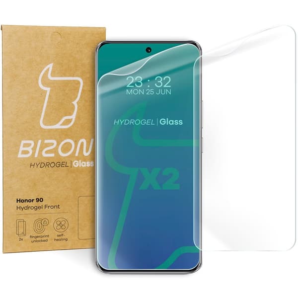 Hydrogelfilm för Bizon Glass Hydrogel framskärm för Honor 90, 2 stycken