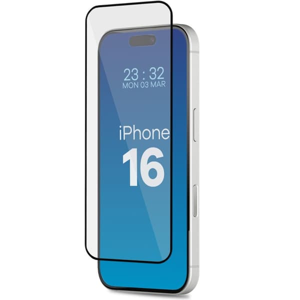 Härdat glas med ram för enkel applicering Bizon Glass Applicator för iPhone 16, 2 st