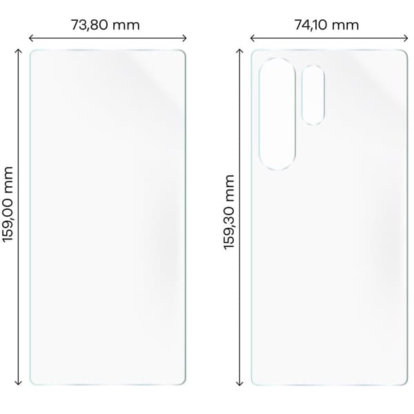 Bizon Glass Hydrogel Pack för Galaxy S25 Ultra baksida och framsida