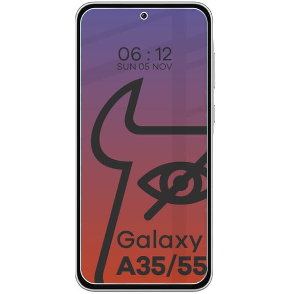 Bizon Glass Clear Shadow Privacy -karkaistu lasi Galaxy A35 / A55 5G:lle, sävytetty