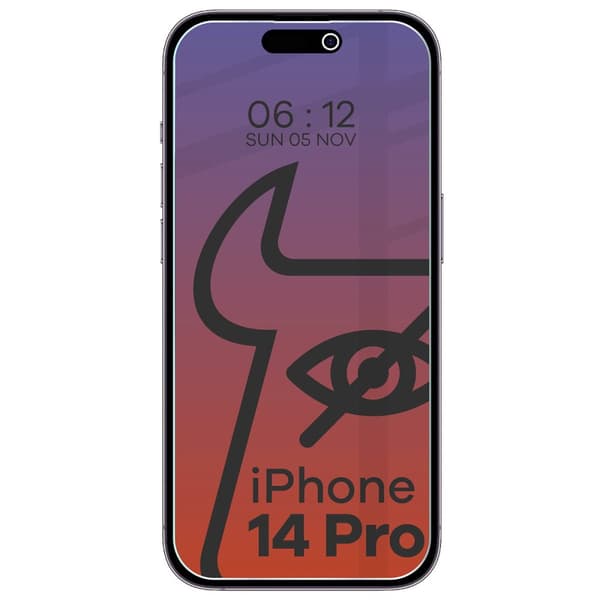 Bizon Glass Clear Shadow Privacy Hærdet Glas til iPhone 14 Pro, Tonet