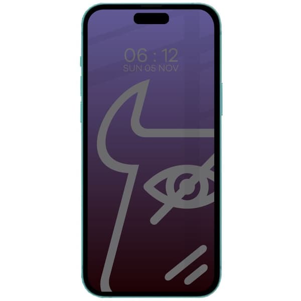 Bizon Glass Edge Shadow Privacy Hærdet Glas til iPhone 15 Plus, Røget med Sort Ramme