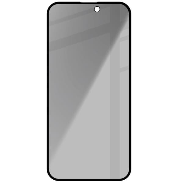 Bizon Glass Edge Shadow Privacy Hærdet Glas til iPhone 15 Plus, Røget med Sort Ramme