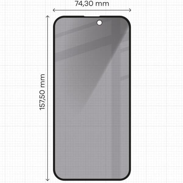 Bizon Glass Edge Shadow Privacy Hærdet Glas til iPhone 15 Plus, Røget med Sort Ramme