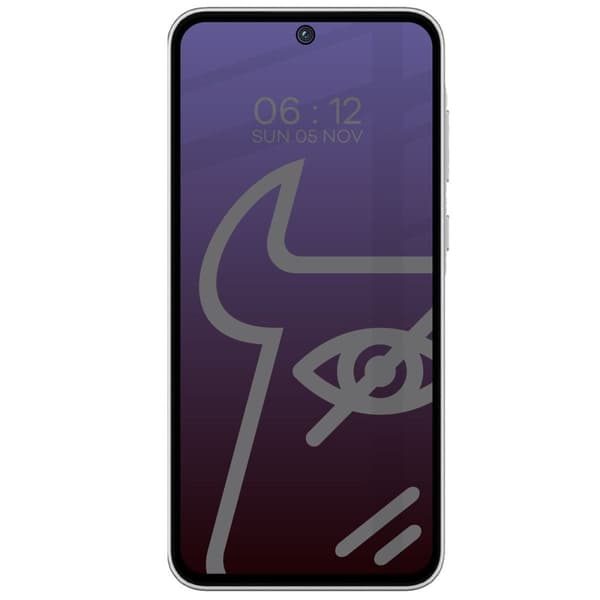 Bizon Glass Edge Shadow Privacy Härdat Glas för Galaxy A35 5G / A55 5G, Tonat med Svart Ram