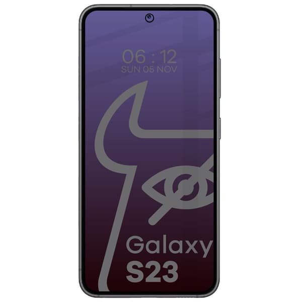 Bizon Glass Edge Shadow Privacy Härdat Glas för Galaxy S23, Tonat med Svart Ram