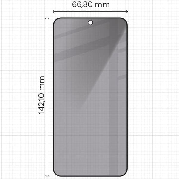 Bizon Glass Edge Shadow Privacy Härdat Glas för Galaxy S23, Tonat med Svart Ram