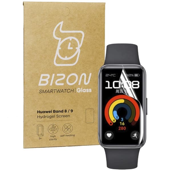 Bizon Glass Watch Hydrogel Skärmskydd för Huawei Band 9 / Band 8, 2 stycken
