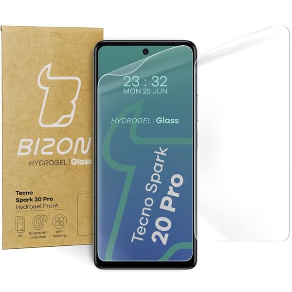 Hydrogelfilm för Bizon Glass Hydrogel framskärm för Tecno Spark 20 Pro, 2 stycken