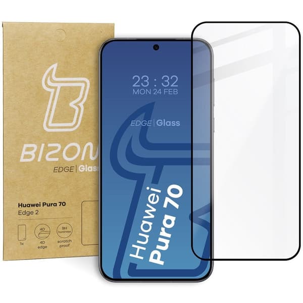 Bizon Glass Edge 2 härdat glas för Huawei Pura 70