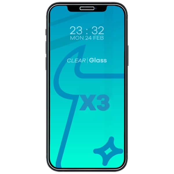 3x Lasi + Kameralasi BIZON Clear 2 Pakkaus iPhone 12 Prolle