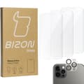 Pikkukuva 1 / 6: 3x Lasi + Kameralasi BIZON Clear 2 Pakkaus iPhone 12 Prolle