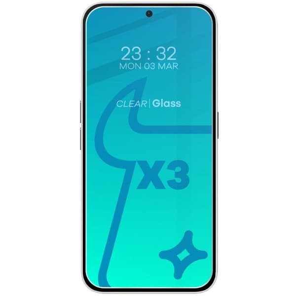 3x Glas + kameralins BIZON Clear 2-pack för Nothing Phone (2a)