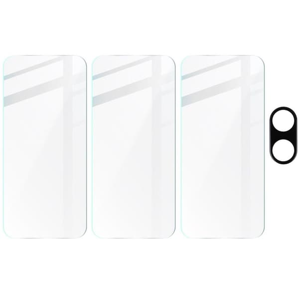 3x Glas + kameralins BIZON Clear 2-pack för Nothing Phone (2a)