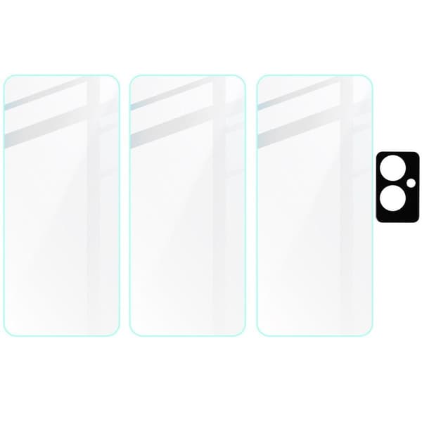 3x Glas + Kameraglas BIZON Clear 2-pack för Oppo Reno11 F 5G
