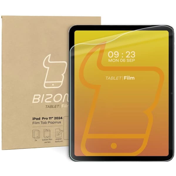 Bizon Film Tab Papirus pappersliknande folie för iPad Pro 11" 5:e generationen. 2024, 2 stycken