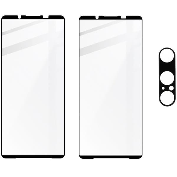 2x Lasi + Kameralasi BIZON Edge 2 Pakkaus Sony Xperia 1 VI:lle