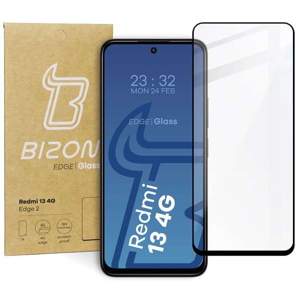Bizon Glass Edge 2 Härdat Glas för Xiaomi Redmi 13 4G