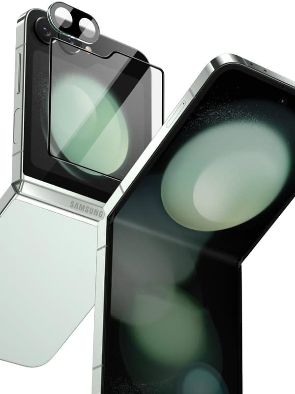 Kameraglas + Eksternt Skærmglas Bizon Glass-linse til Galaxy Z Flip6, 2 sæt