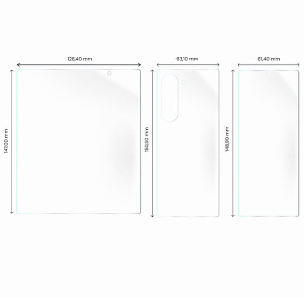 Hydrogelfilm för baksida, framsida och mitten Bizon Glass Hydrogel Set, Galaxy Z Fold6
