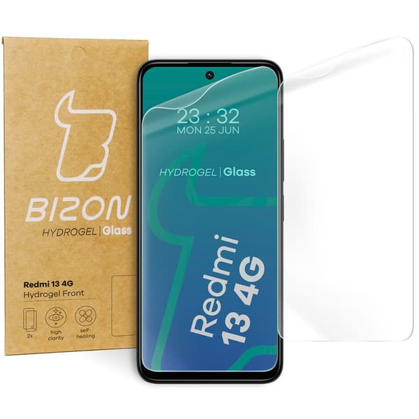 Bizon Glass Hydrogel Framskärmskydd för Xiaomi Redmi 13 4G, 2 st.