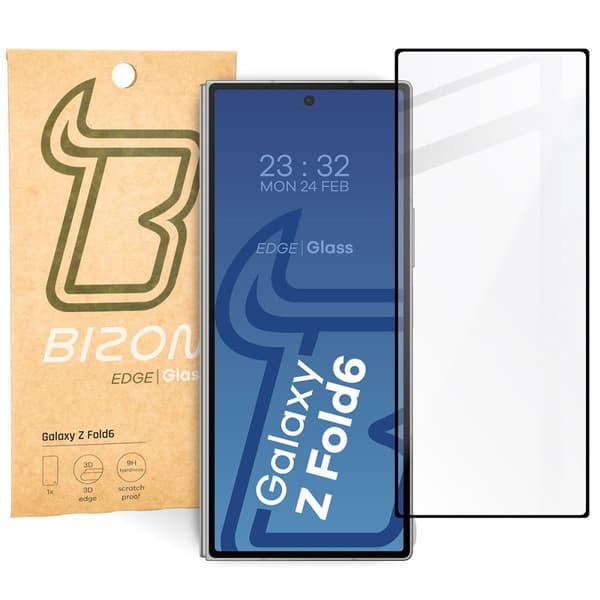 Bizon Glass Edge 2 Härdat Glas för Galaxy Z Fold6, Svart Ram