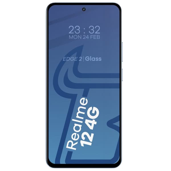 Bizon Glass Edge 2 karkaistusta lasista valmistettu Realme 12 4G -puhelimelle, musta kehys