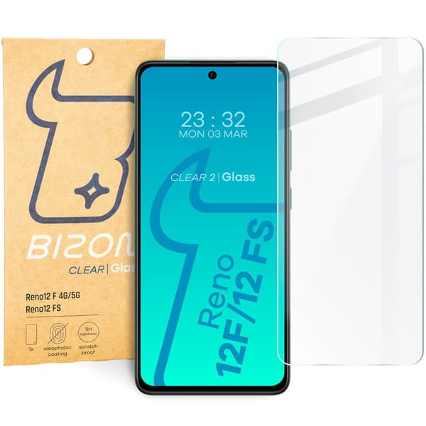 Bizon Glass Clear 2 Härdat Glas för Oppo Reno12 F 4G/5G/12 FS