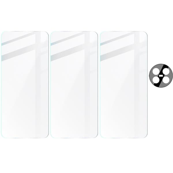 3x karkaistu lasi + kameralasi Bizon Clear 2 pakkaus Realme 12 / 12x:lle