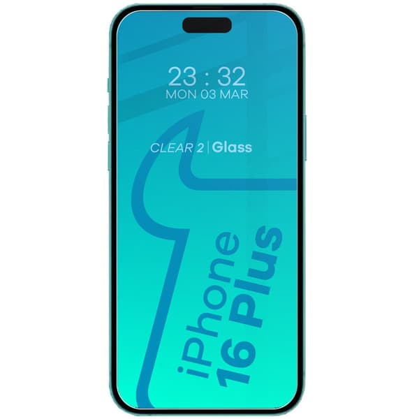 3x karkaistu lasi + kameralasi Bizon Clear 2 pakkaus iPhone 16 Plussalle