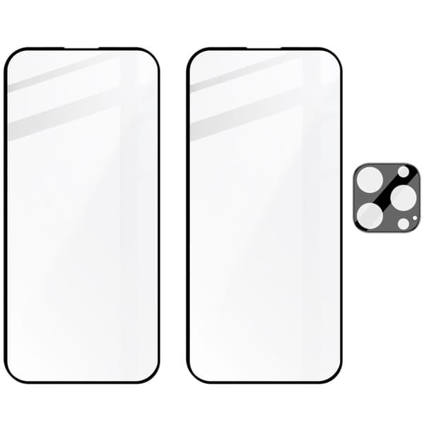 2x Glas + Kameraglas Bizon Edge 2-pack för iPhone 16 Pro Max