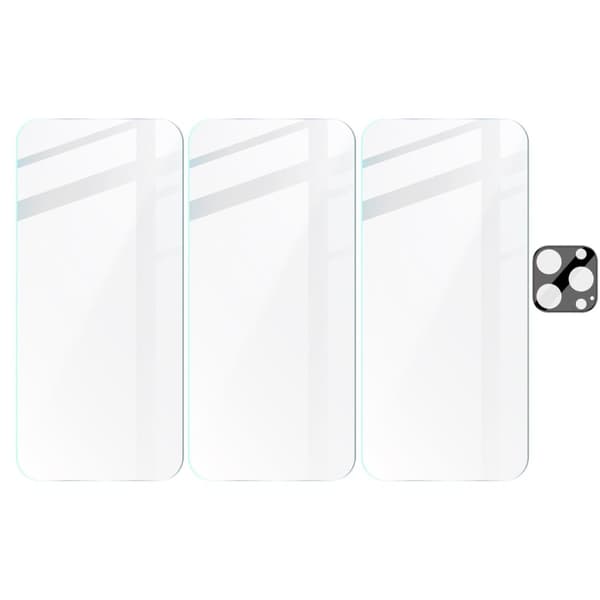 3x Härdat glas + Kameraglas Bizon Clear 2-pack för iPhone 16 Pro Max