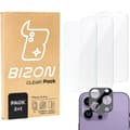 Miniatyrbild 1 av 6: 3x Härdat glas + Kameraglas Bizon Clear 2-pack för iPhone 16 Pro