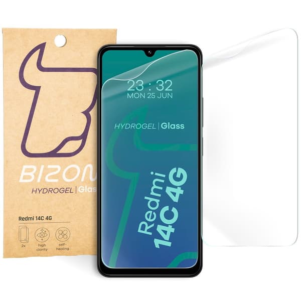 Bizon Glass Hydrogel -etunäytönsuoja Xiaomi Redmi 14C 4G / POCO C75:lle, 2 kpl