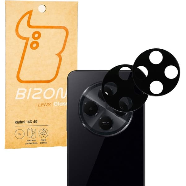 Bizon Glaslins för Xiaomi Redmi 14C 4G / POCO C75, 2 stycken