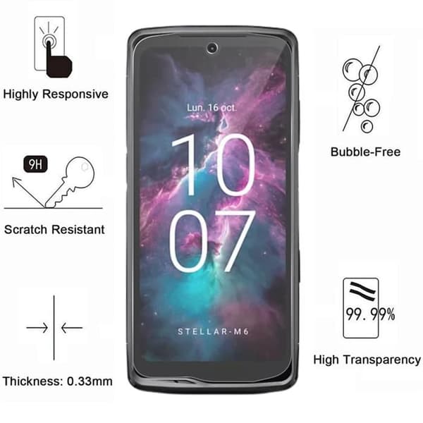 Härdat glas - Phonillico® - Crosscall Stellar M6/M6E - Paket med 4 - Rep-resistant - Skärmskydd